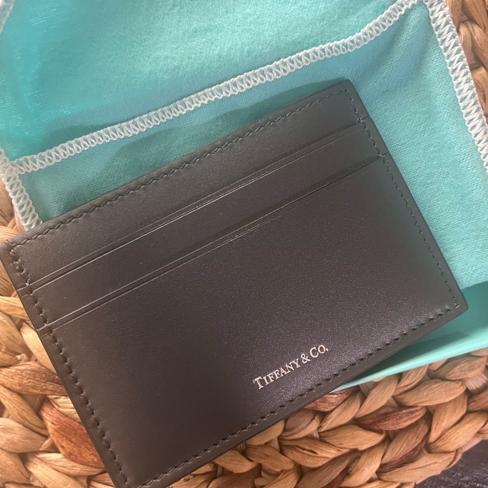Tiffany and Co. Black Leather Cardholder